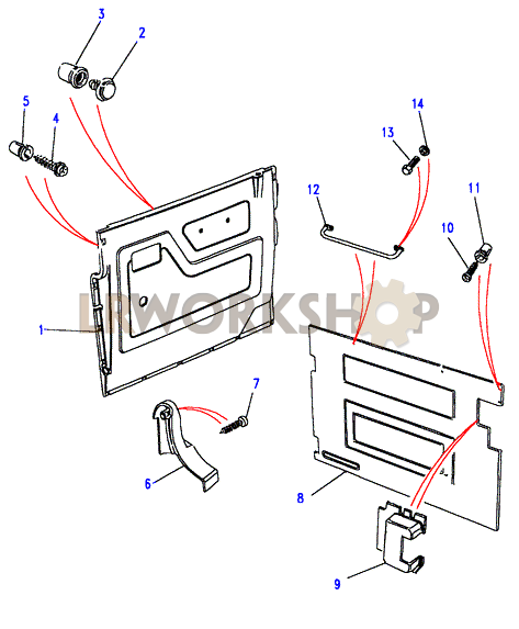 Front Door Casing - Less Speaker Aperture Part Diagram