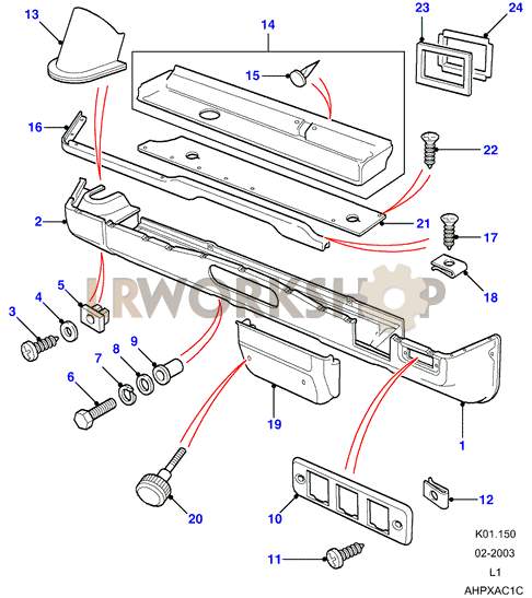 Dashboard Parcel Tray & Heater Duct Part Diagram