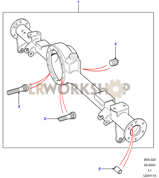 Rear Axle Case Assembly Part Diagram