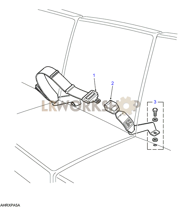 Centre Front Seat Belt Assembly Part Diagram