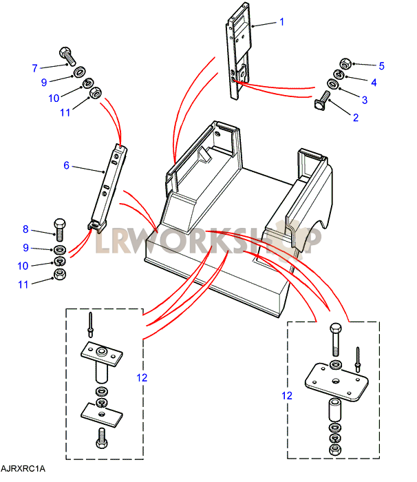 Second Row Seat Mounting Brackets Part Diagram