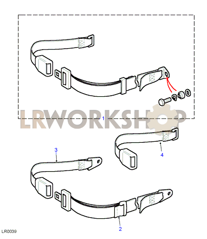 Rear Seat Belt - Inward Facing Part Diagram