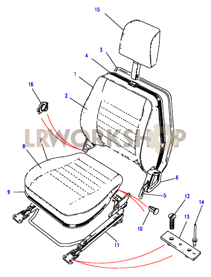 Front Seat - With Head Restraint Part Diagram