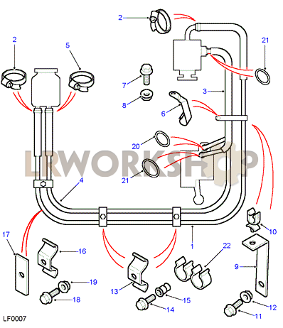 Power Steering Pipes Part Diagram
