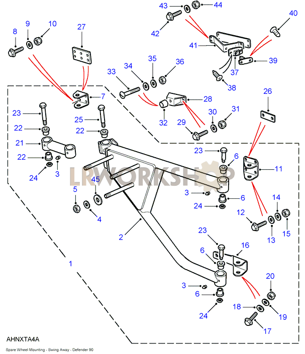 Spare Wheel - Side Hinged Tailgate Part Diagram