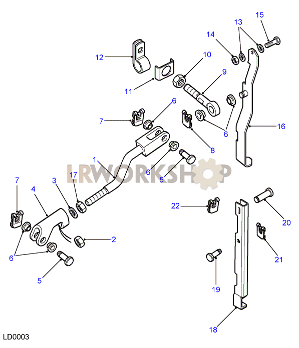 Rod Assembly - LT77S - Without Pivot Part Diagram