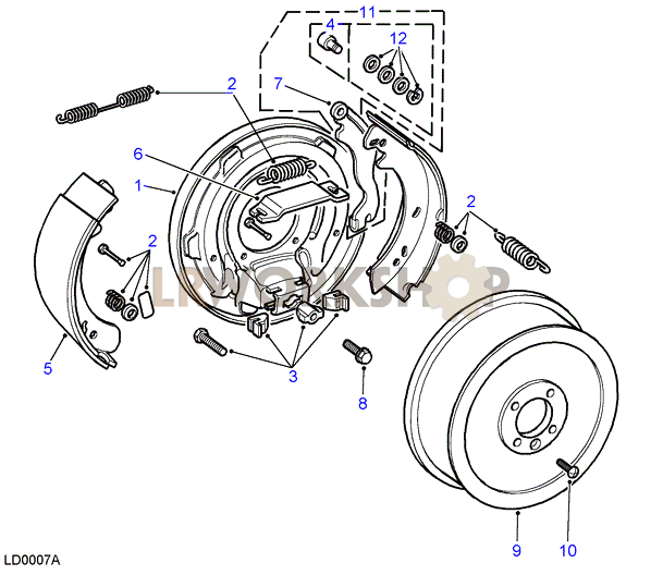 Transmission Brake - Direct Entry Cable Part Diagram