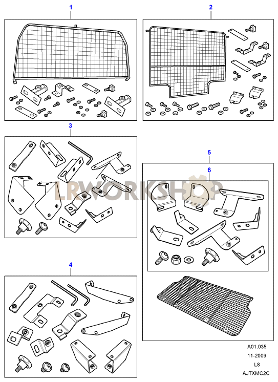 Grille de Séparation Chiens/cloison Part Diagram