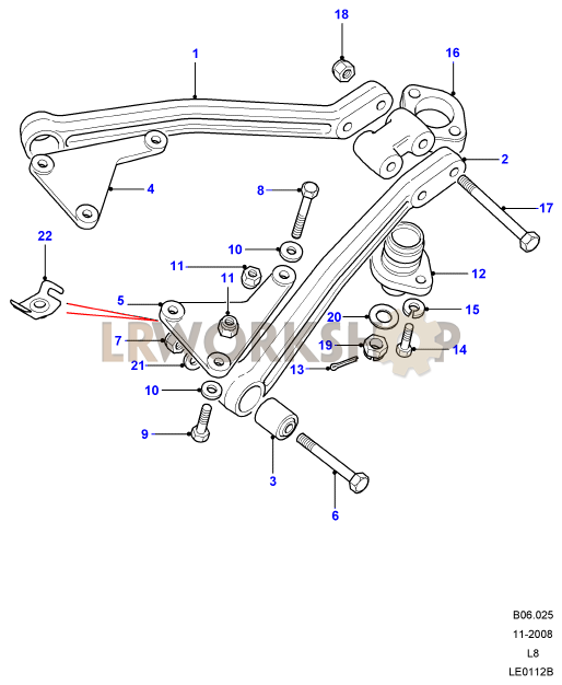 Top Link, Fulcrum & Ball Joint Part Diagram