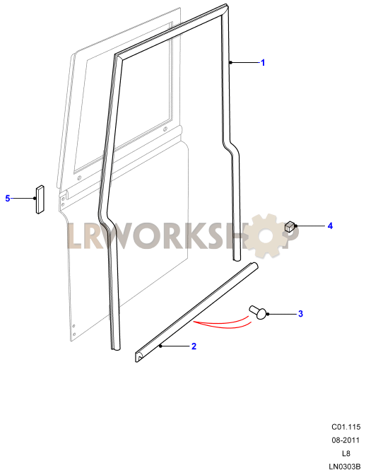 Front Door Seals Part Diagram