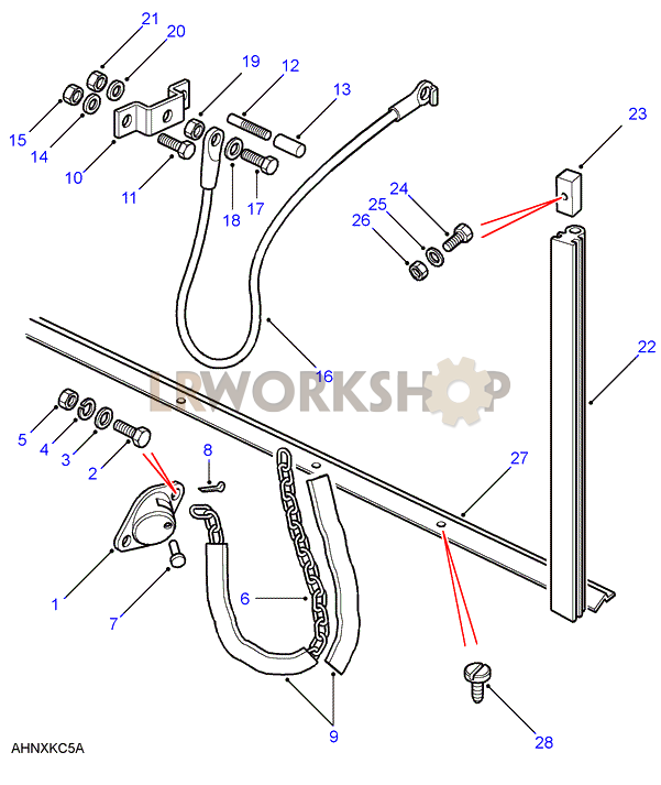 Rear Body Tailgate Cable Part Diagram