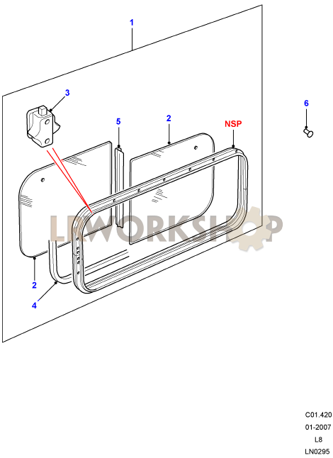 Side Window - Sliding Part Diagram