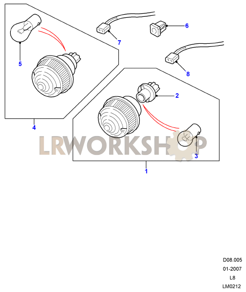 Lamps - Front - Side And Indicator Part Diagram