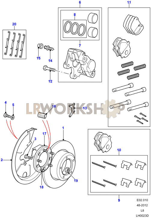 Land Rover Rear Brake Pad Fitting Kit Part# STC8574