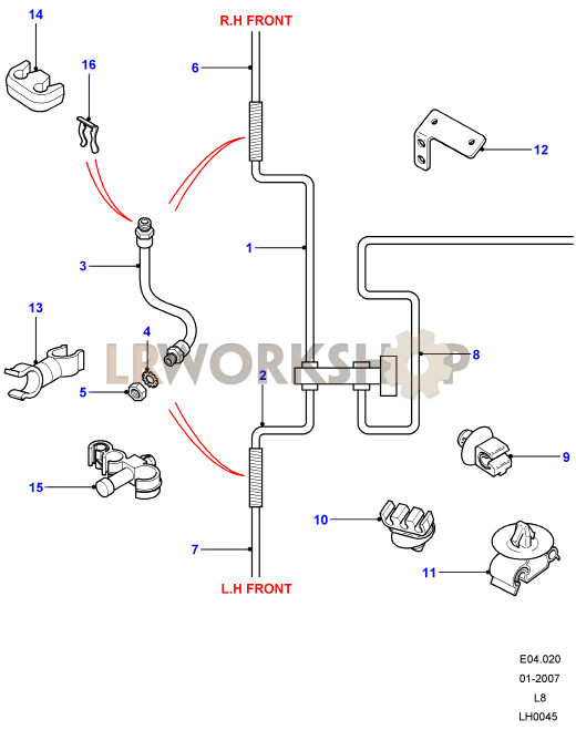 Bremsleitungen Vorn Part Diagram