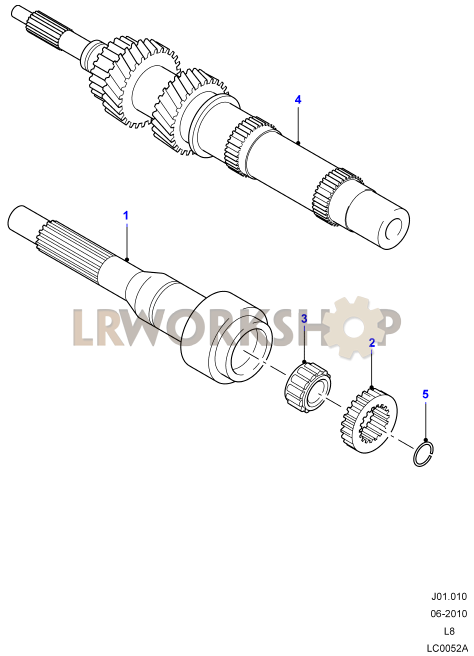 Input Shaft, Gear Sets and Bearings Part Diagram