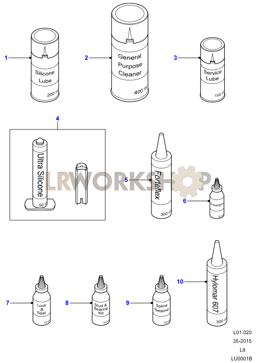Sealing Compounds and Adhesives Part Diagram