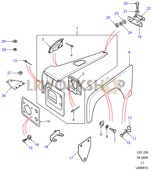 Front Wing Assembly Part Diagram