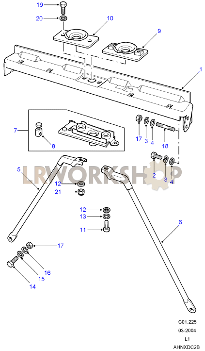 Rejilla, Panel Superior y Tirantes - Cable - Desenganche de Capó Part Diagram