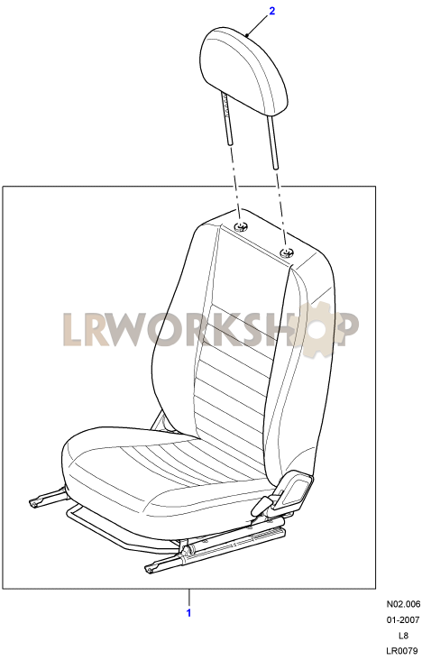 Front Seat - With Head Restraint Part Diagram