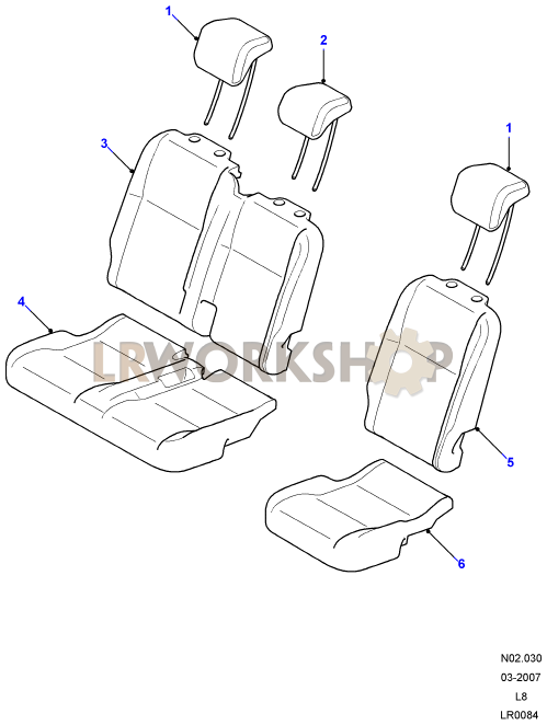 Bezüge - Rücksitz Part Diagram