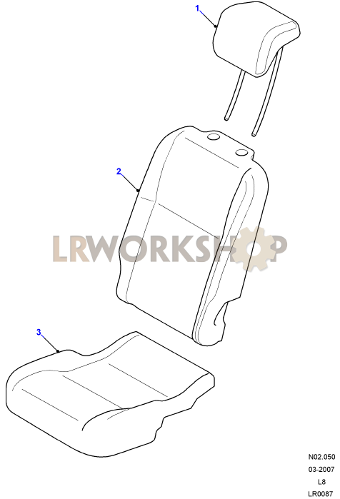 Load Area Rear Seat Covers Part Diagram