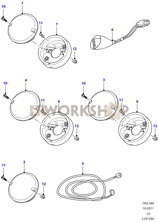 Lamps Rear - Indicator, Fog, Reverse Part Diagram