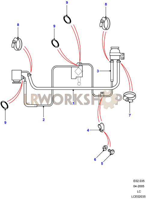 Power Steering Pipes Part Diagram