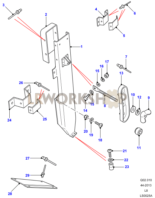 Spare Wheel Carrier Part Diagram