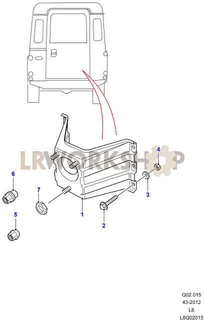 Spare Wheel Carrier Part Diagram
