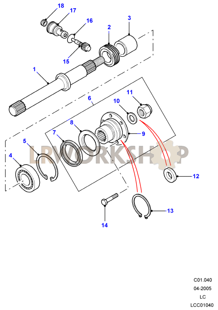 Rear Output Flange Part Diagram