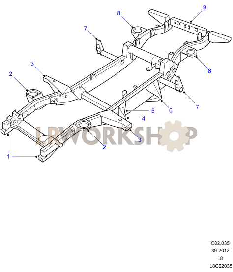 Replacement Chassis Outriggers Part Diagram