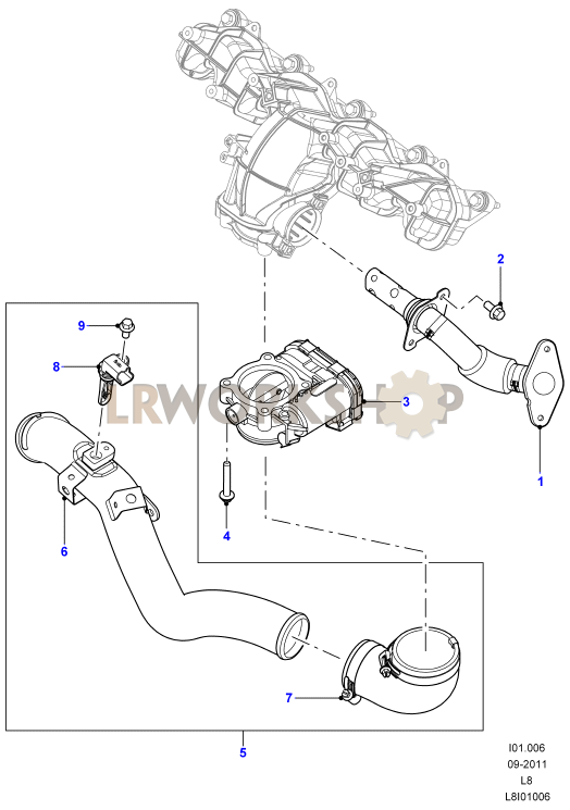 EGR Valves and Pipes Part Diagram