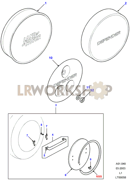 Covers-Spare Wheel Part Diagram