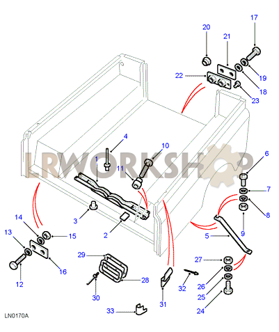 Rear Body Lower - Mountings Part Diagram