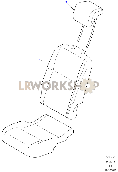 Second Row Seat Covers Part Diagram