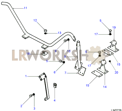 Roof Rack - Mounting Frame Lower Part Diagram