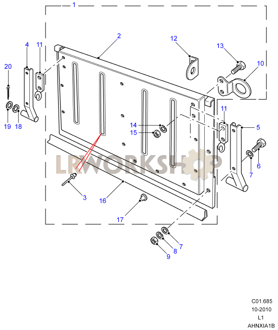 Tailgate Assy Lower - Lower Hinged Part Diagram