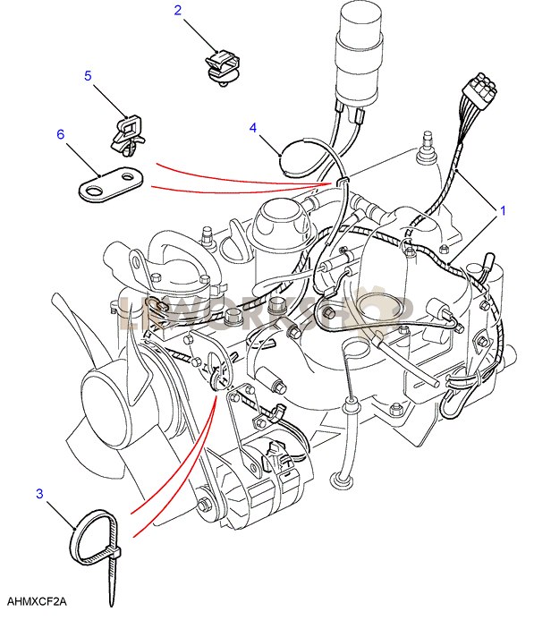 Cablaggio del Motore Part Diagram