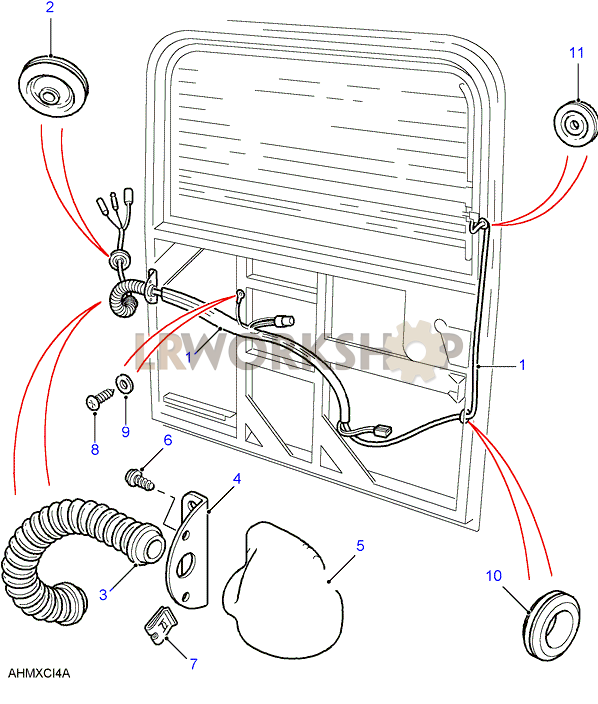 Rear Door/Tailgate Loom Part Diagram