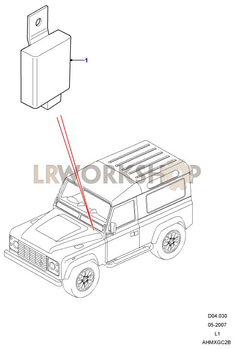 One Touch Rear Fog Lamp ECU Part Diagram