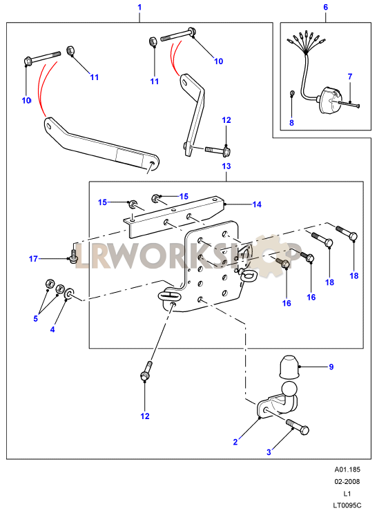 Towing Equipment - Drop Plate W/Tow Ball Part Diagram
