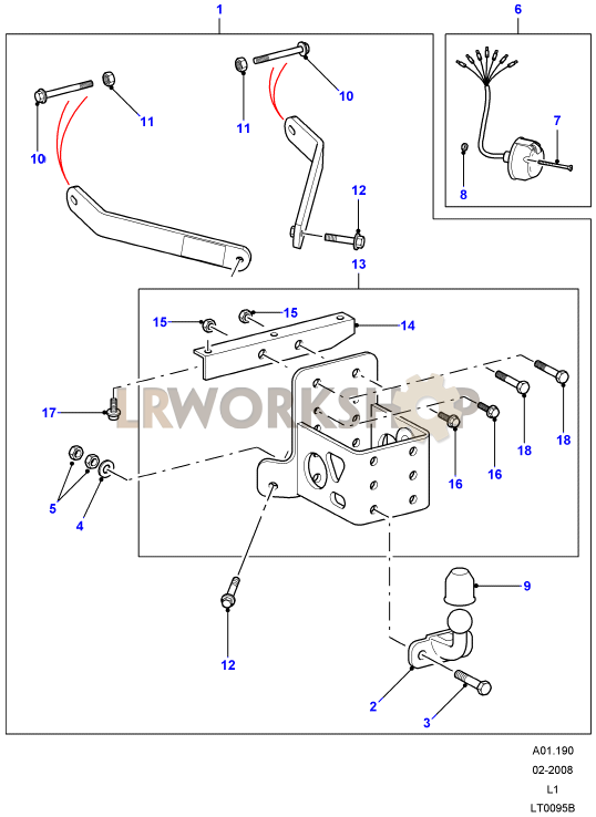 Towing Equipment - Drop Plate W/Tow Ball Part Diagram