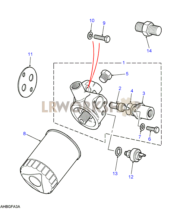 Oil Filter with Oil Cooler Part Diagram