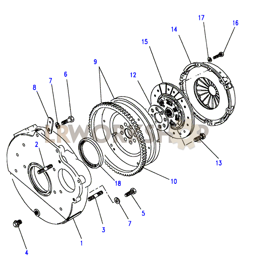 Clutch & Flywheel Part Diagram