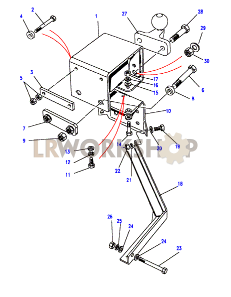 Towing Equipment - Towing Drop Plate With Tow Ball Part Diagram