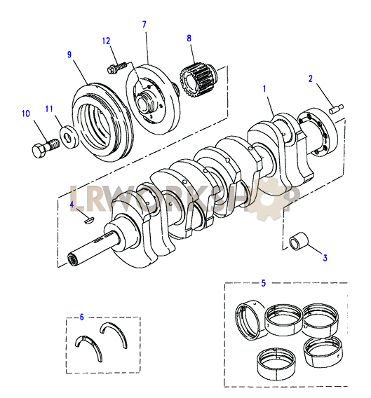 Crankshaft & Bearings Part Diagram