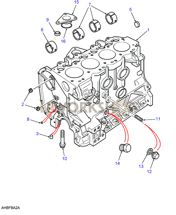 Zylinderblock Part Diagram