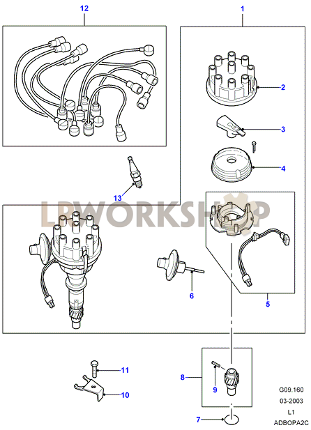 Distributor-Stromberg-19G/20G/21G/22G Part Diagram