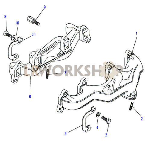 Exhaust Manifold-Without Heat Transfer Cover Part Diagram